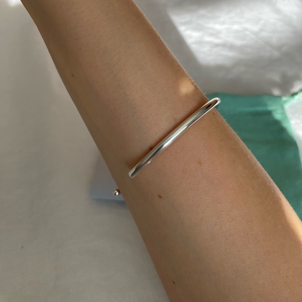 Sterling Silver Open Cuff Bracelet - Silver - Picture 6 of 9